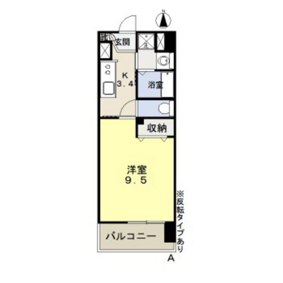 福富GRADEマンション(1K/5階)の間取り写真