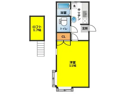 アーバンエステートIII(1K/2階)の間取り写真