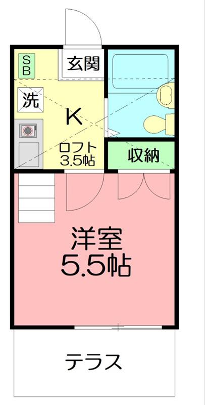ヨーロピアン255番館(1K/1階)の間取り写真