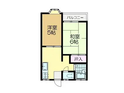 メゾントーイン(2DK/1階)の間取り写真