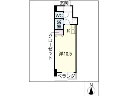 第1藤が丘マンション(ワンルーム/3階)の間取り写真