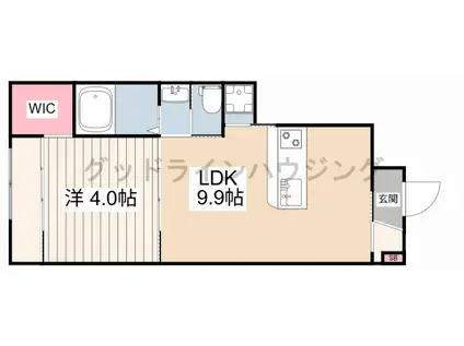 アヴェルラ(1LDK/1階)の間取り写真