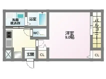 フジパレス駒川中野II番館(1K/1階)の間取り写真
