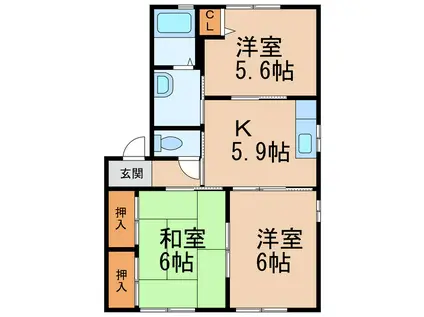 ラウンド・Ⅰ(3K/1階)の間取り写真