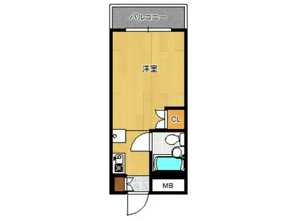 ホワイトパレス門司港(ワンルーム/2階)の間取り写真