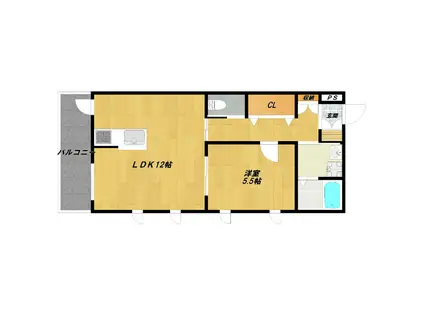 メゾン・ド・ミュリエ(1LDK/1階)の間取り写真