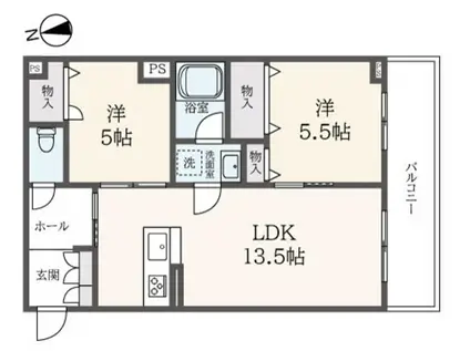 プルミエ柏陽(2LDK/3階)の間取り写真