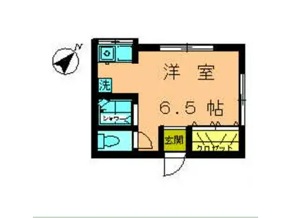 かえで荘(ワンルーム/1階)の間取り写真