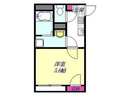 クレイノメトロノーム坂下(1K/2階)の間取り写真