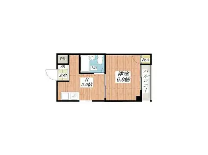 アーバンパレス(1DK/1階)の間取り写真