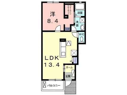 サンシャインV(1LDK/1階)の間取り写真