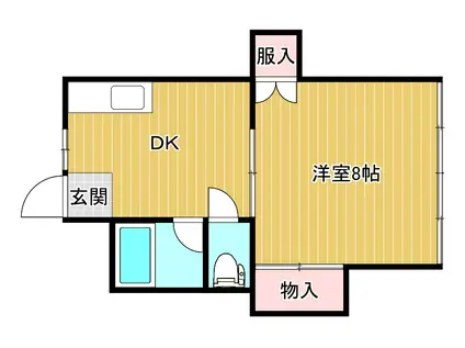 ハイツカナール(1DK/2階)の間取り写真