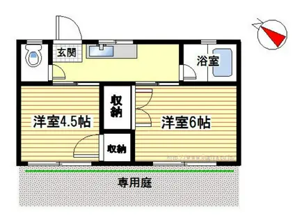 桜ハイム(2K/1階)の間取り写真