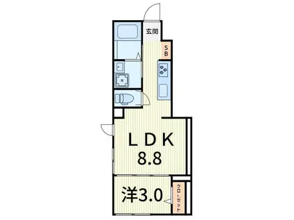 セレスティア柴又IV(1LDK/1階)の間取り写真