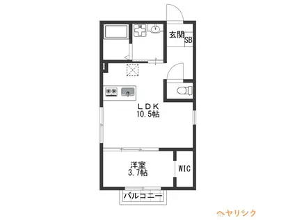 茜さす春のセラピィ(1LDK/2階)の間取り写真