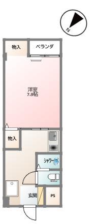 ビエラコート米子(1K/3階)の間取り写真