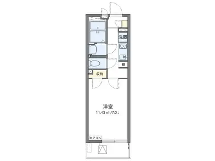 クレイノMIYABI(1K/1階)の間取り写真