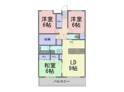 ADVANCE NAGAI III(3SLDK/9階)の間取り写真
