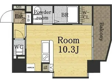 OAK彌榮 夕陽ヶ丘(ワンルーム/9階)の間取り写真