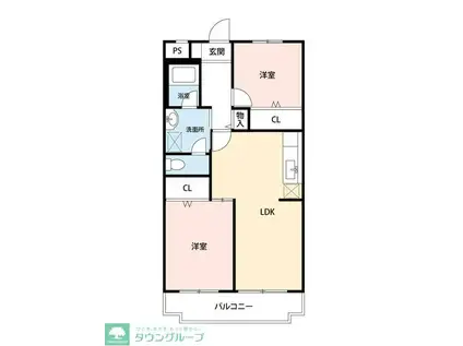 フラワーヒルズ(2LDK/3階)の間取り写真