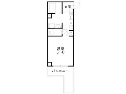 クリエイトダイアナI(ワンルーム/2階)の間取り写真