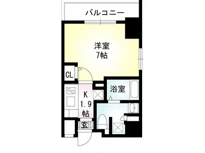 ルリオンFREYER南砂(1K/3階)の間取り写真