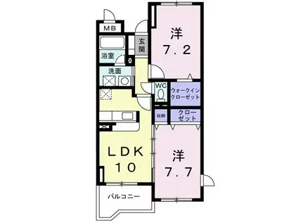 エストレーノパレスA(2LDK/1階)の間取り写真