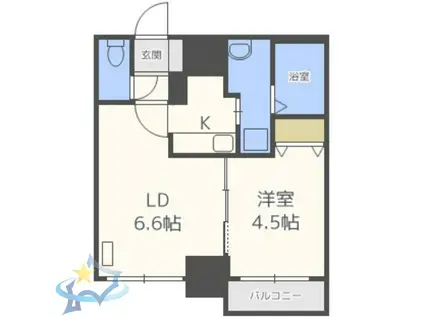 レジディア北二条イーストⅢ(1LDK/5階)の間取り写真