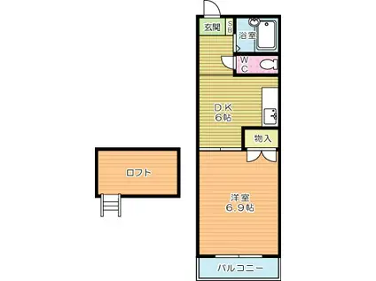 LINOI(1DK/2階)の間取り写真