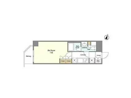 BPRレジデンス御嶽山(1K/2階)の間取り写真