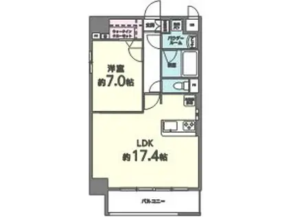 サンカトル(1LDK/3階)の間取り写真