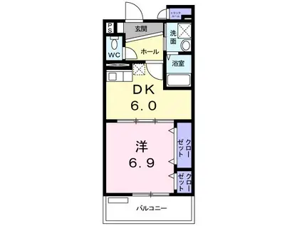 アーバンウィンズ3(1DK/2階)の間取り写真