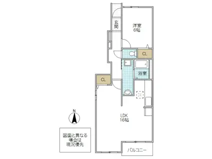 アン ルミエール II(1LDK/1階)の間取り写真