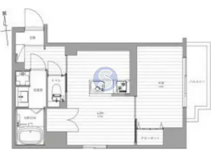 南堀江アパートメントグランデ(1LDK/8階)の間取り写真