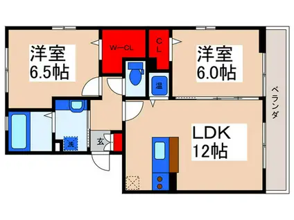 カーサ リュミエール(2LDK/3階)の間取り写真