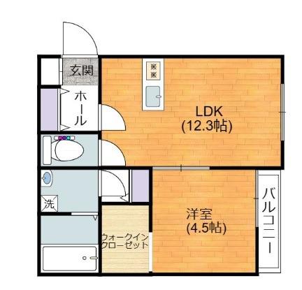 CELIS COURT(1LDK/1階)の間取り写真