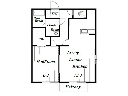 エクセルEF(1LDK/2階)の間取り写真