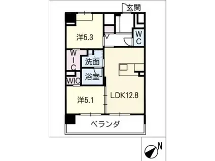 REGIO LIVIE(2LDK/11階)の間取り写真