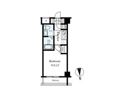 アクサス門前仲町(1K/6階)の間取り写真