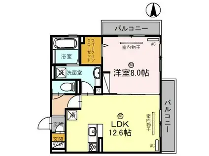 コーポTE II(1LDK/2階)の間取り写真