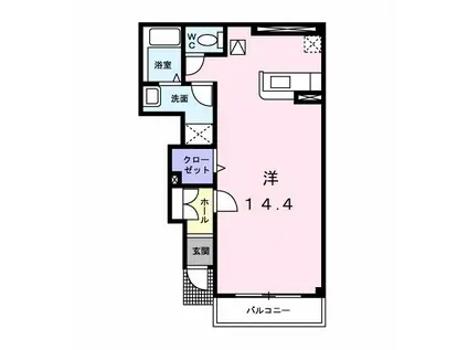 サウスコートIE(1K/1階)の間取り写真