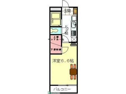 レオパレスKウッズII(1K/4階)の間取り写真