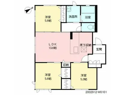 Iテラス ウエスト(3LDK/2階)の間取り写真