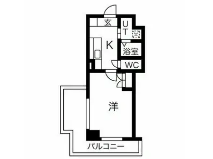 UNI ETERNA 佐賀医学部前(1K/3階)の間取り写真