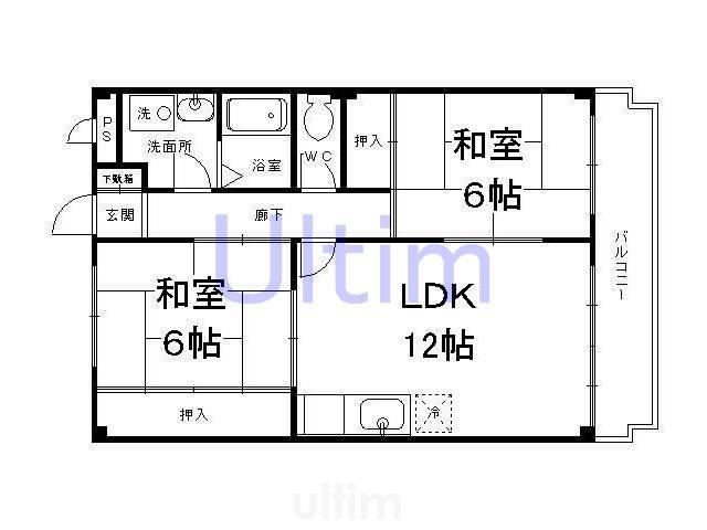 マリッチ赤池(2LDK/3階)の間取り写真
