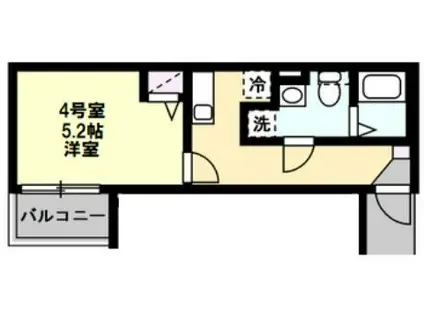 レジデンス生麦I(1K/2階)の間取り写真