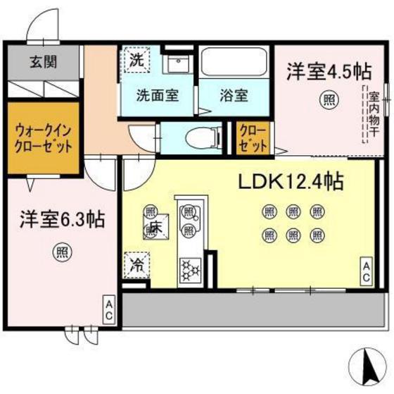 アネックスV(2LDK/2階)の間取り写真