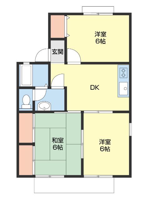 セジュール・N(3DK/1階)の間取り写真
