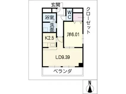 RIVERBLE檀渓(1LDK/3階)の間取り写真