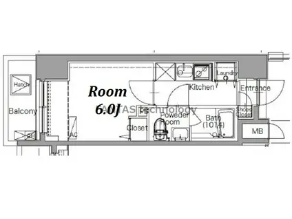 プレセダンヒルズ北千住Ⅱ(1K/5階)の間取り写真